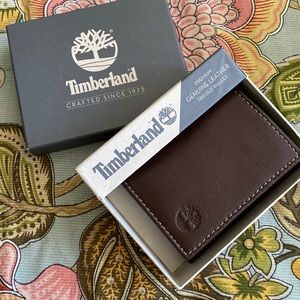 NIB Timberland Brown Leather Tri-fold Wallet Men’s